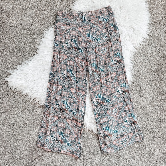 Forever 21 | Pastel Boho Palazzo Style High Waist Pants - Picture 1 of 6
